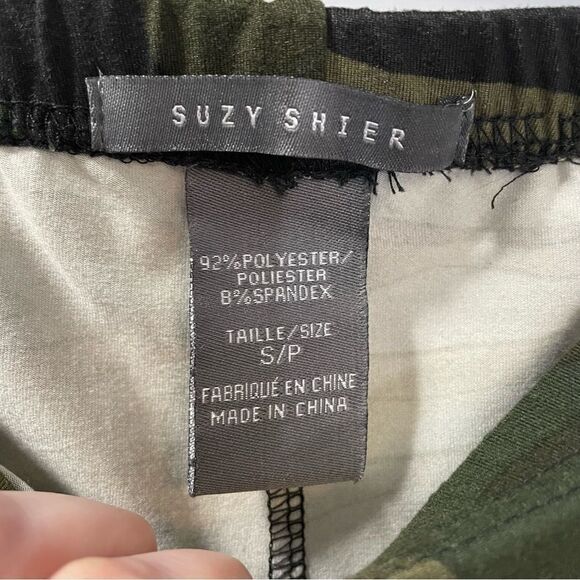 [s] Suzy Shier Soft Everyday Green, Black & Tan Camo Leggings Women’s - Picture 15 of 15